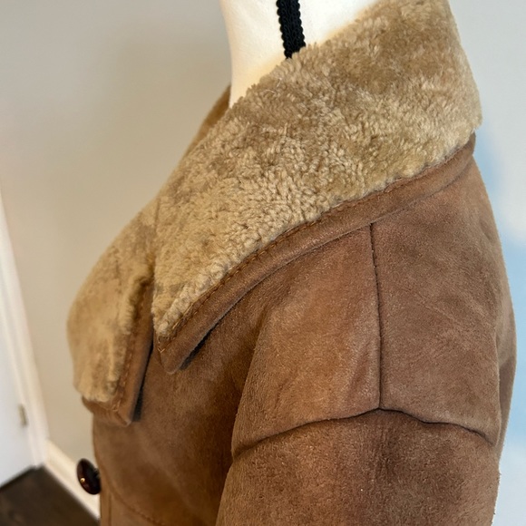 ✨Free Shipping✨ 1970's Vintage Morlands Sheepskin Unisex Tan Coat - Picture 13 of 17